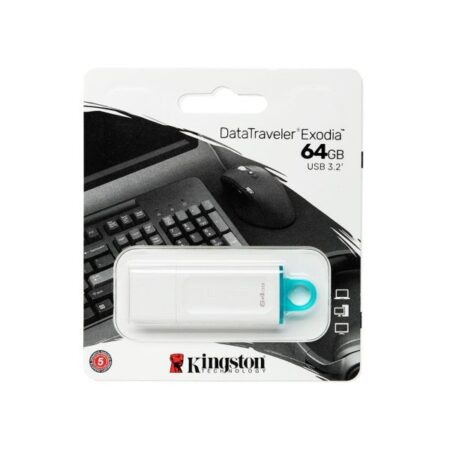 Memoria USB Kingston de 64GB Exodia White 3.2