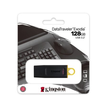 Memoria USB Kingston de 128GB Exodia BK/Y 3.2