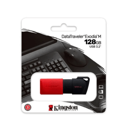 Memoria USB Kingston de 128GB Exodia «M» MULTICOLOR BK/R 3.2