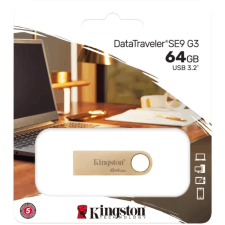 Memoria USB Kingston de 64GB SE9 G3 METAL COLD 3.2