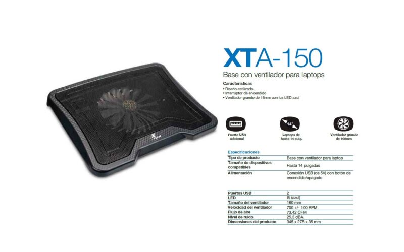 Ventilador para Laptop XTECH XTA-150 - Imagen 2